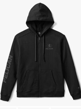 NWT Pelican Zip‎ Up Hoodie Sweatshirt Black Unisex Black Ops Squad